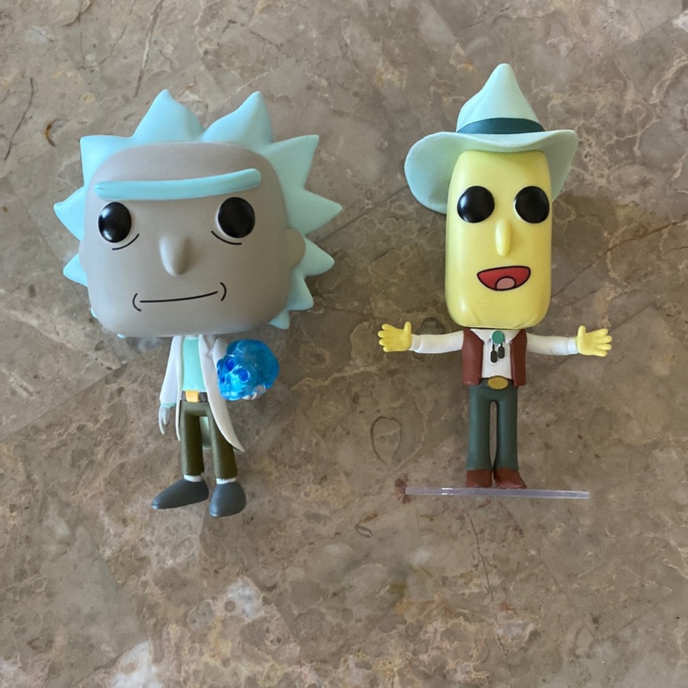 Rick and morty- Rick and mr poopy butthole funko pops